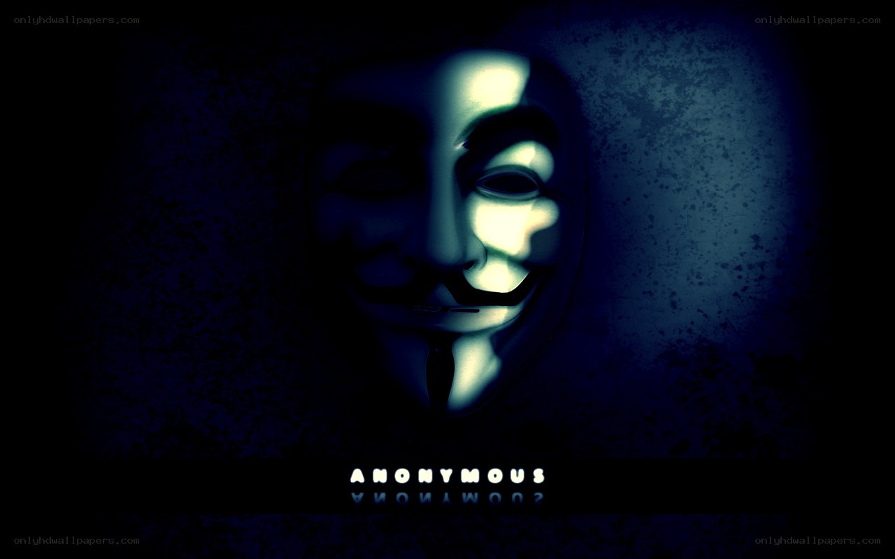 Anonymous mask on dark background