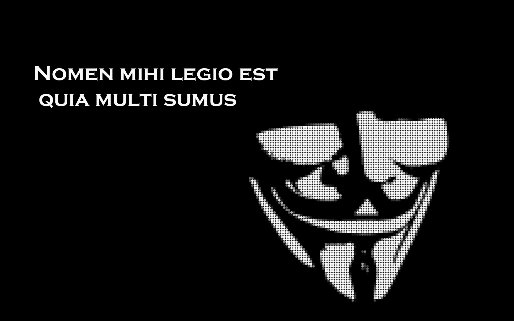 Anonymous mask with Latin text