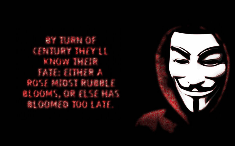 Anonymous mask with quote