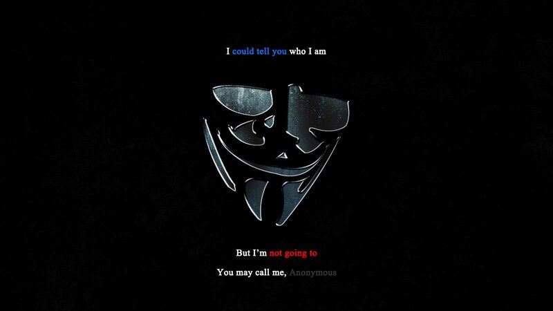 Anonymous mask with quote