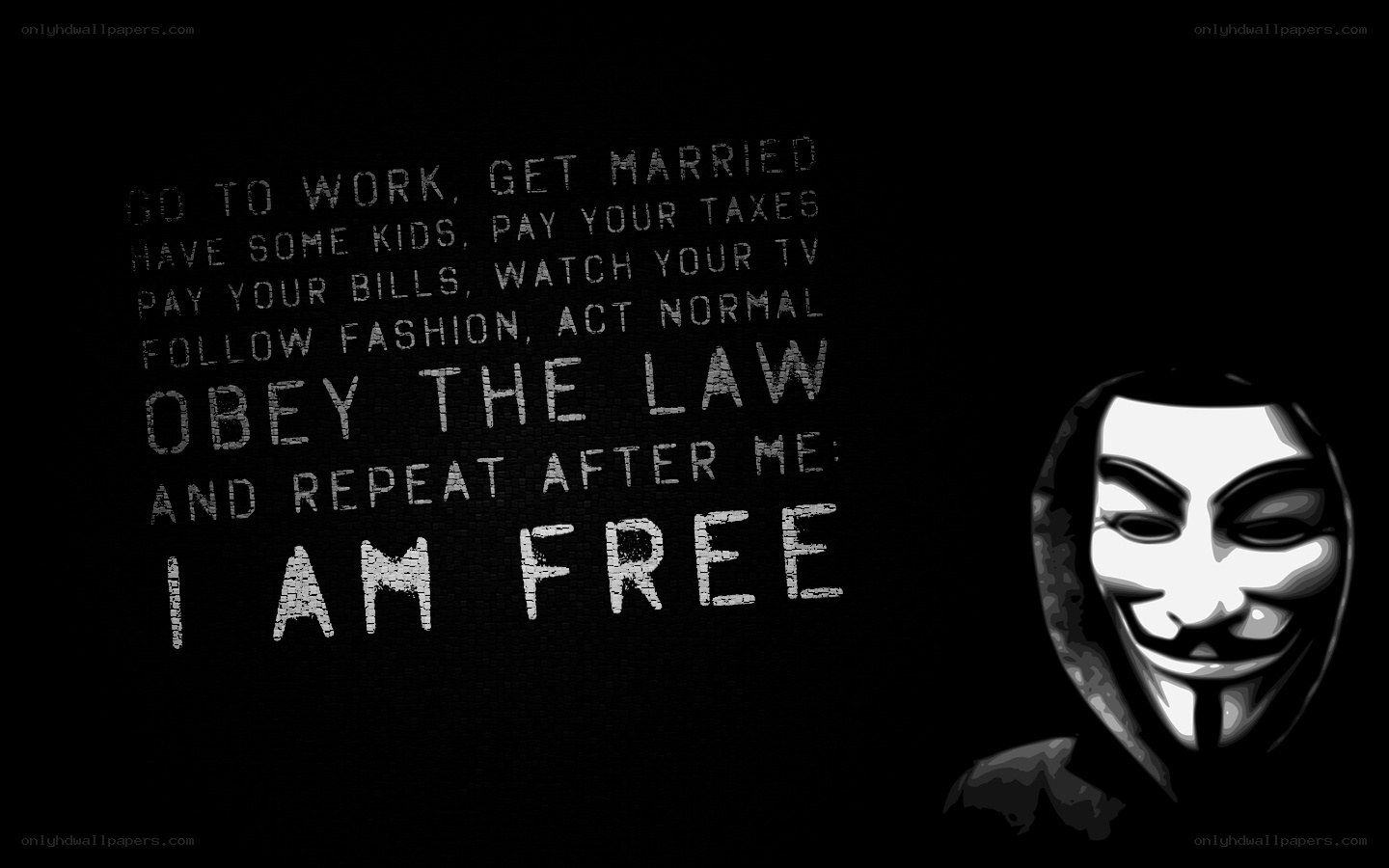 Anonymous mask with quote