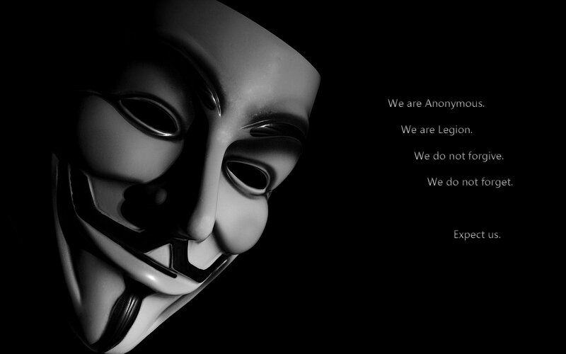 Anonymous mask with slogan