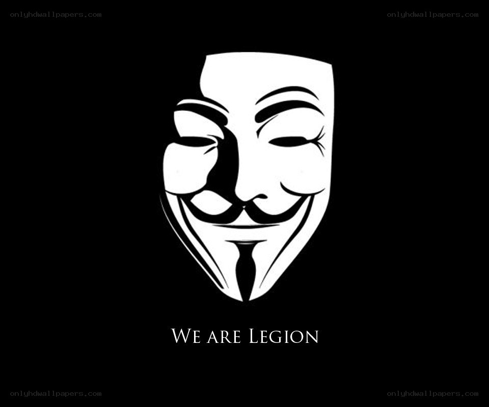 Anonymous mask with slogan