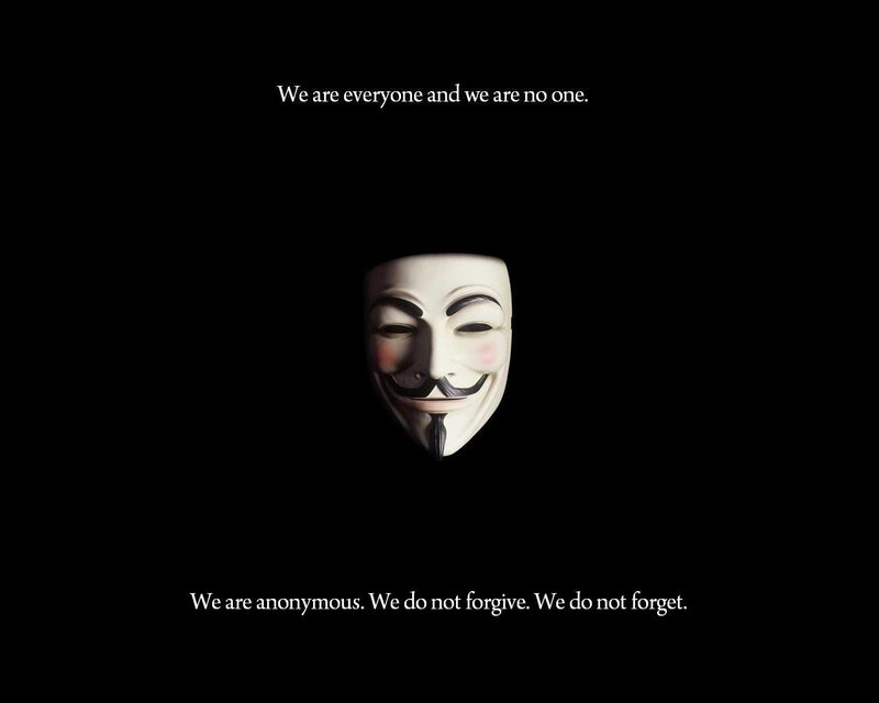 Anonymous mask with slogan