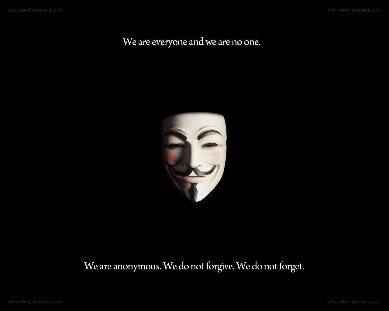 Anonymous mask with slogan