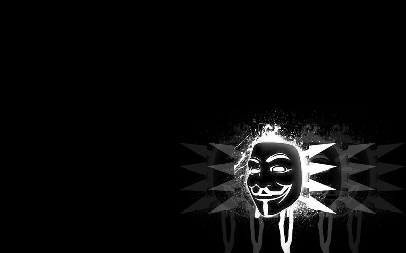 Anonymous mask with splatter effect