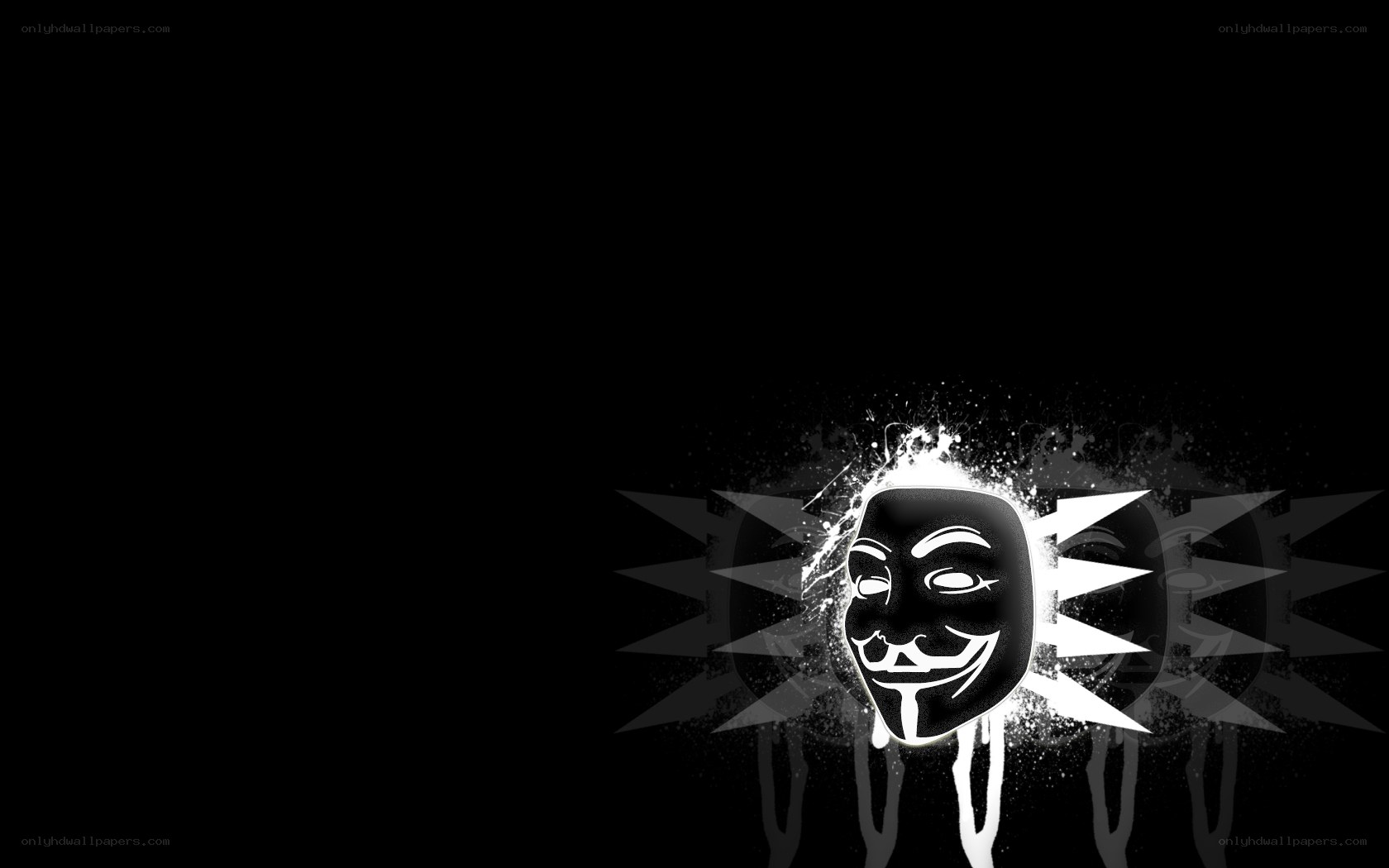 Anonymous mask with splatter effect