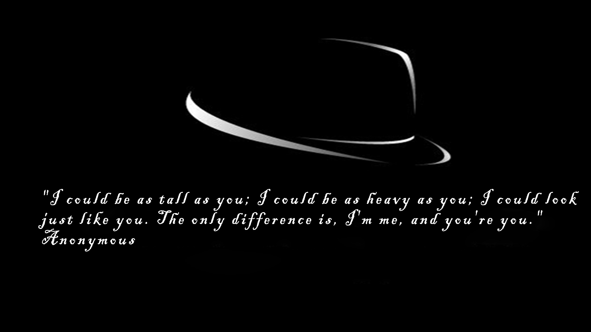 anonymous quote with hat