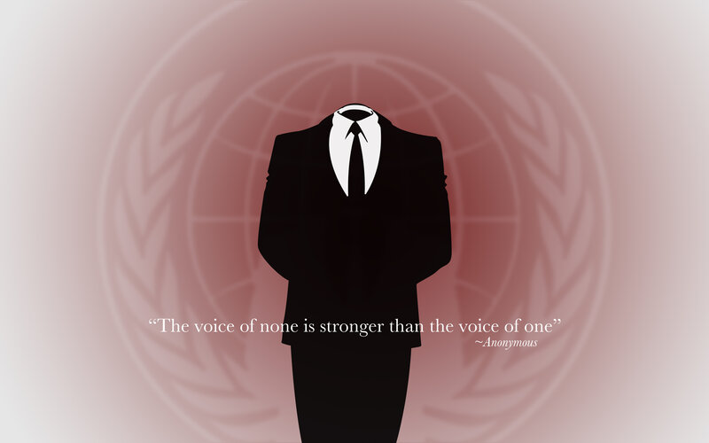 Anonymous quote with suit silhouette