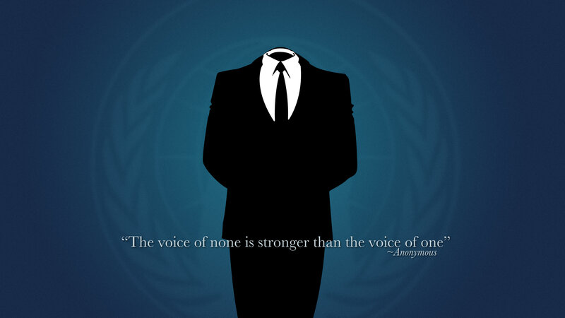 Anonymous silhouette with quote