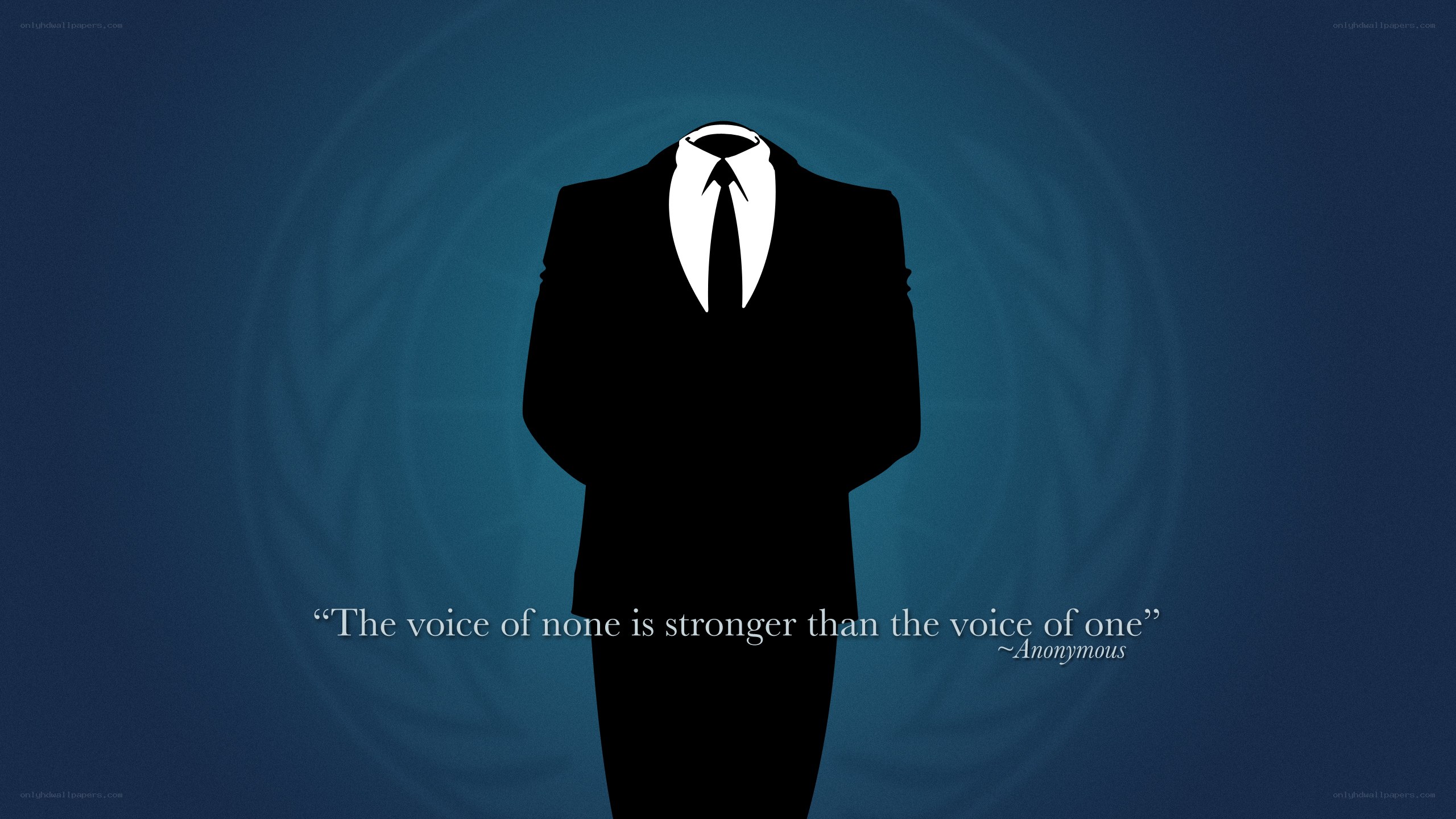 Anonymous silhouette with quote