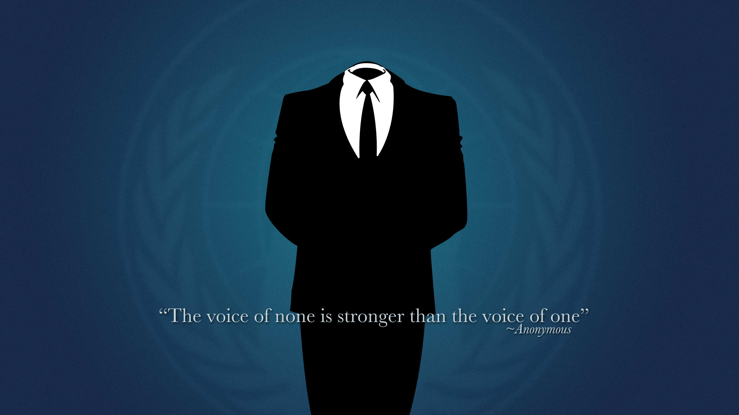 Anonymous silhouette with quote