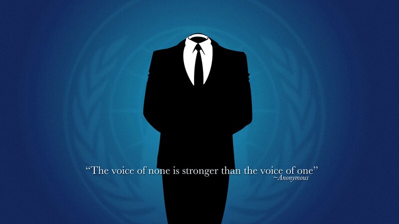 Anonymous silhouette with quote