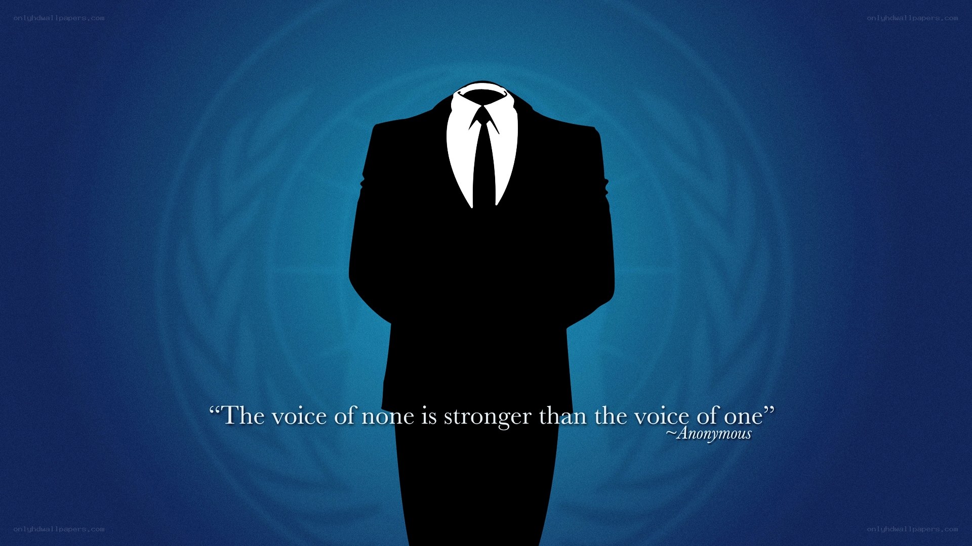 Anonymous silhouette with quote