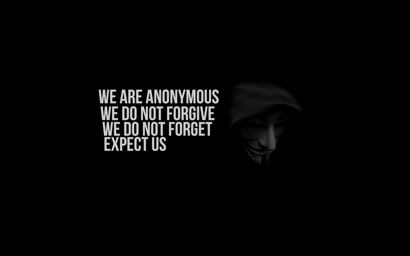 Anonymous slogan with mask
