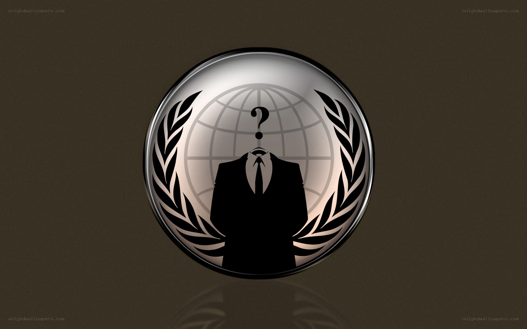 Anonymous symbol with globe