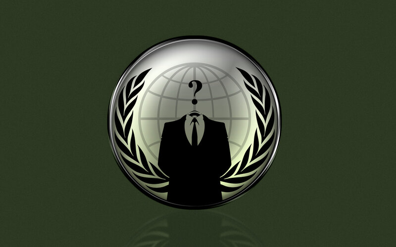 Anonymous symbol with globe