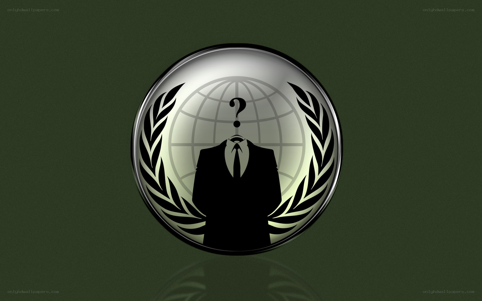 Anonymous symbol with globe