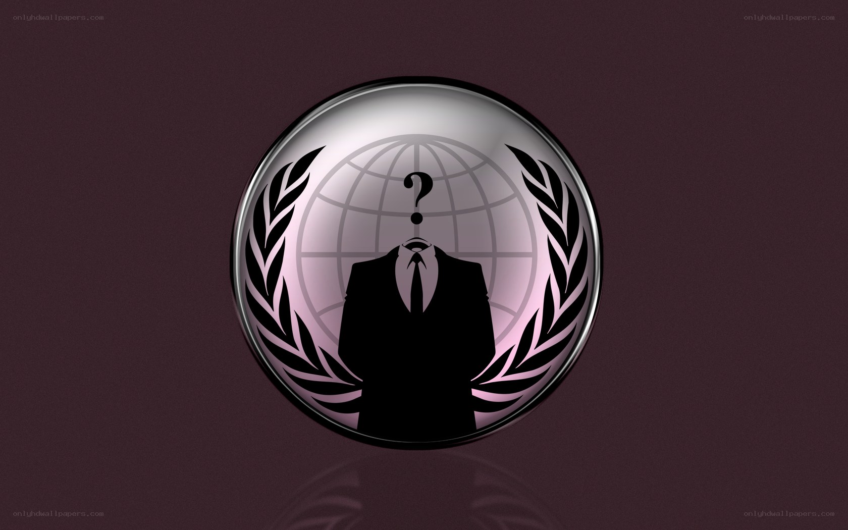 Anonymous symbol with globe