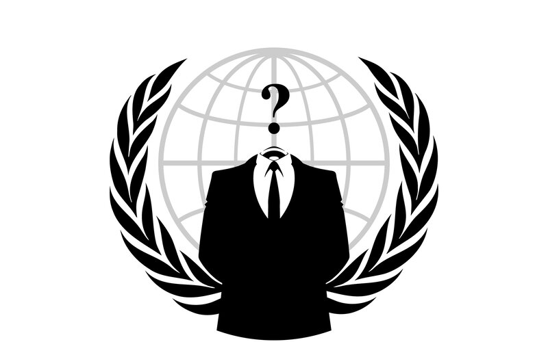 Anonymous symbol with globe