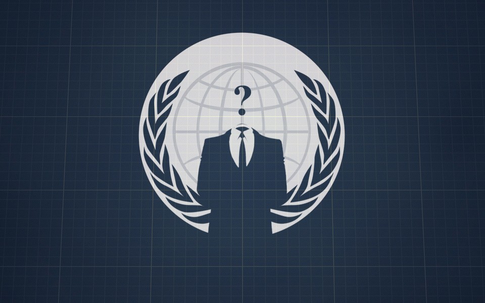 Anonymous symbol with globe