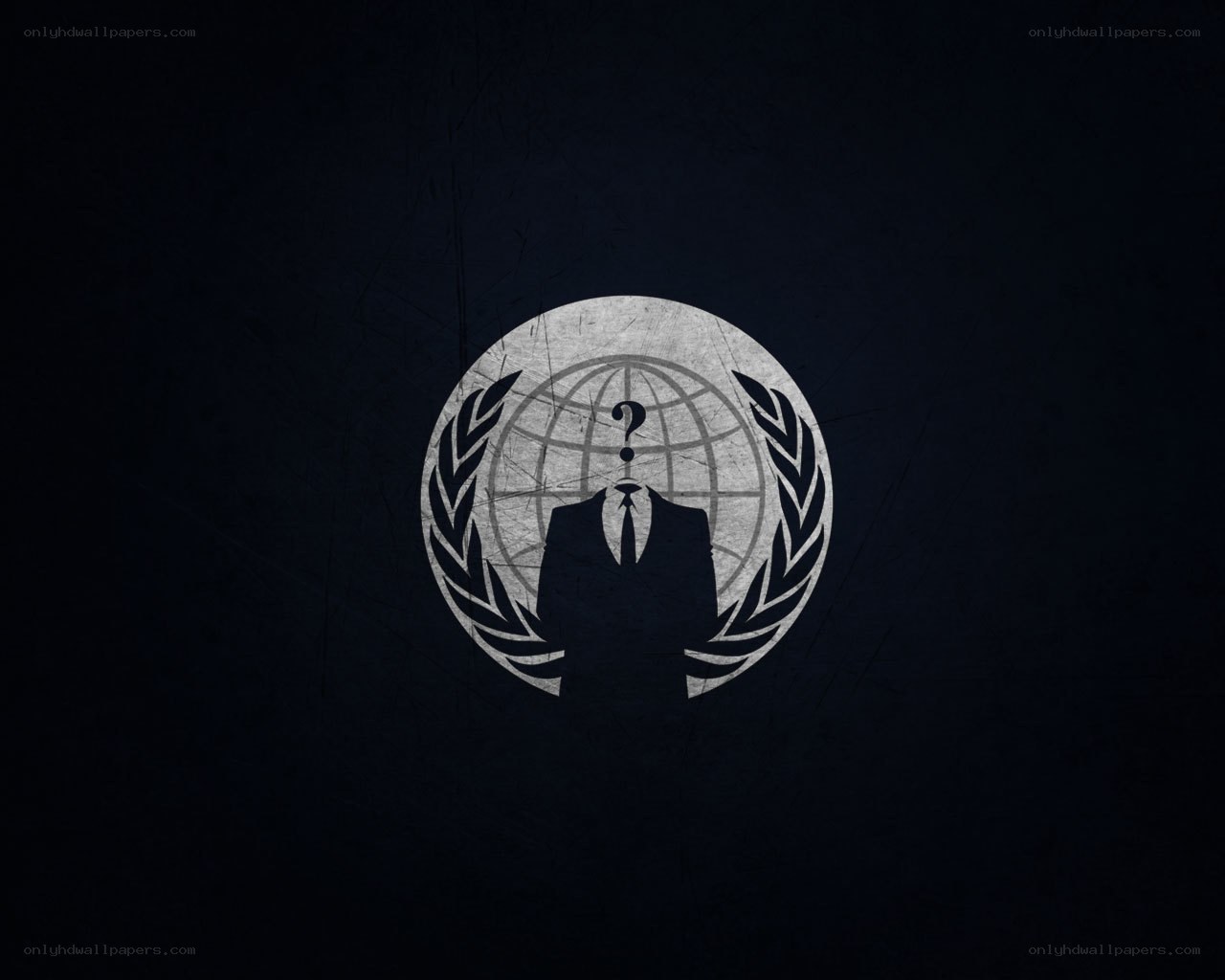 Anonymous symbol with globe