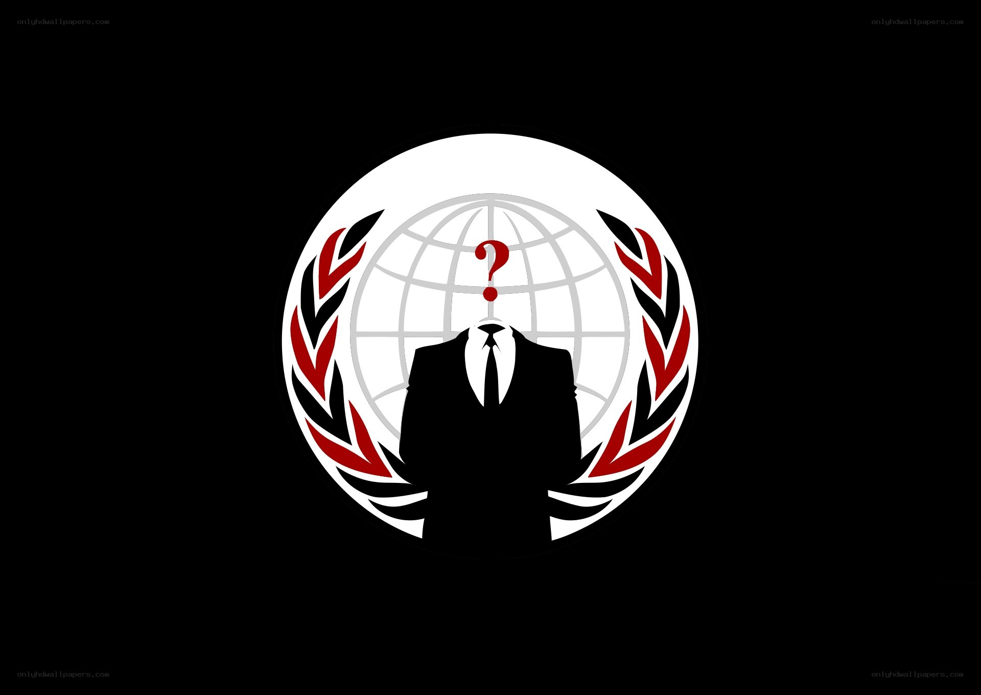 Anonymous symbol with globe