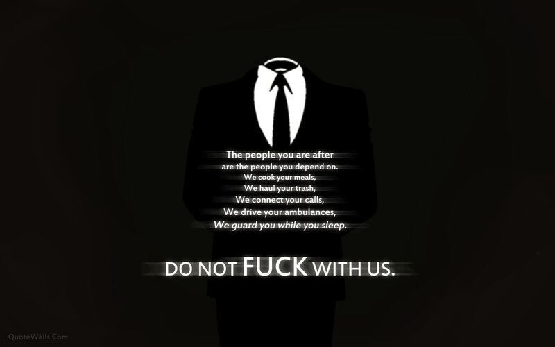 Anonymous warning message