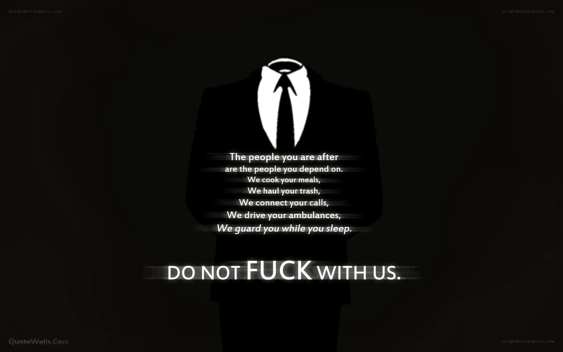 Anonymous warning message