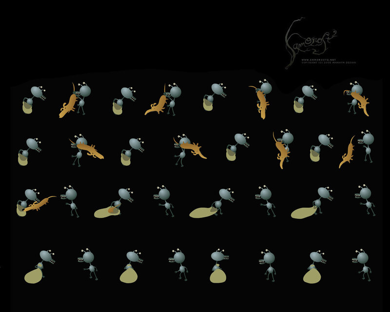 ant character animation spritesheet