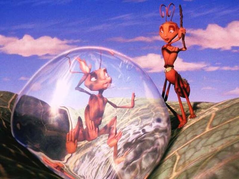 Ant Characters on Leaf