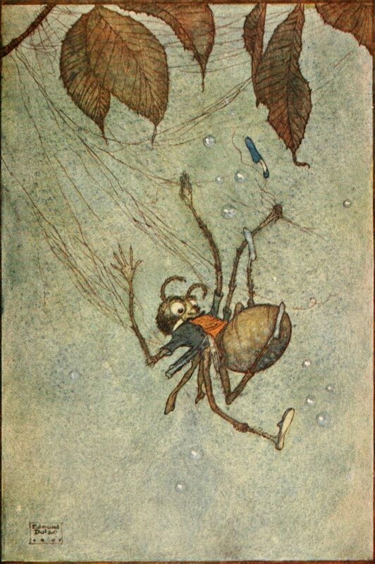 ant in a spider's web