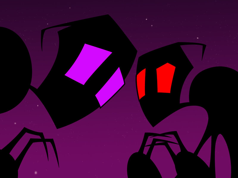 ant-like creatures in purple night