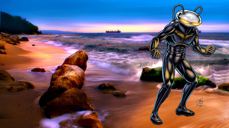 Ant-man Character on Beach