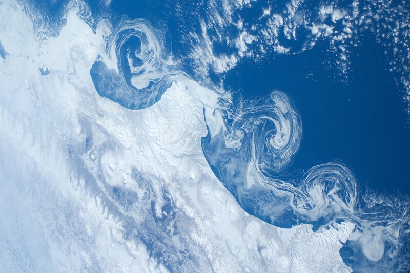 Antarctic ice and ocean swirls