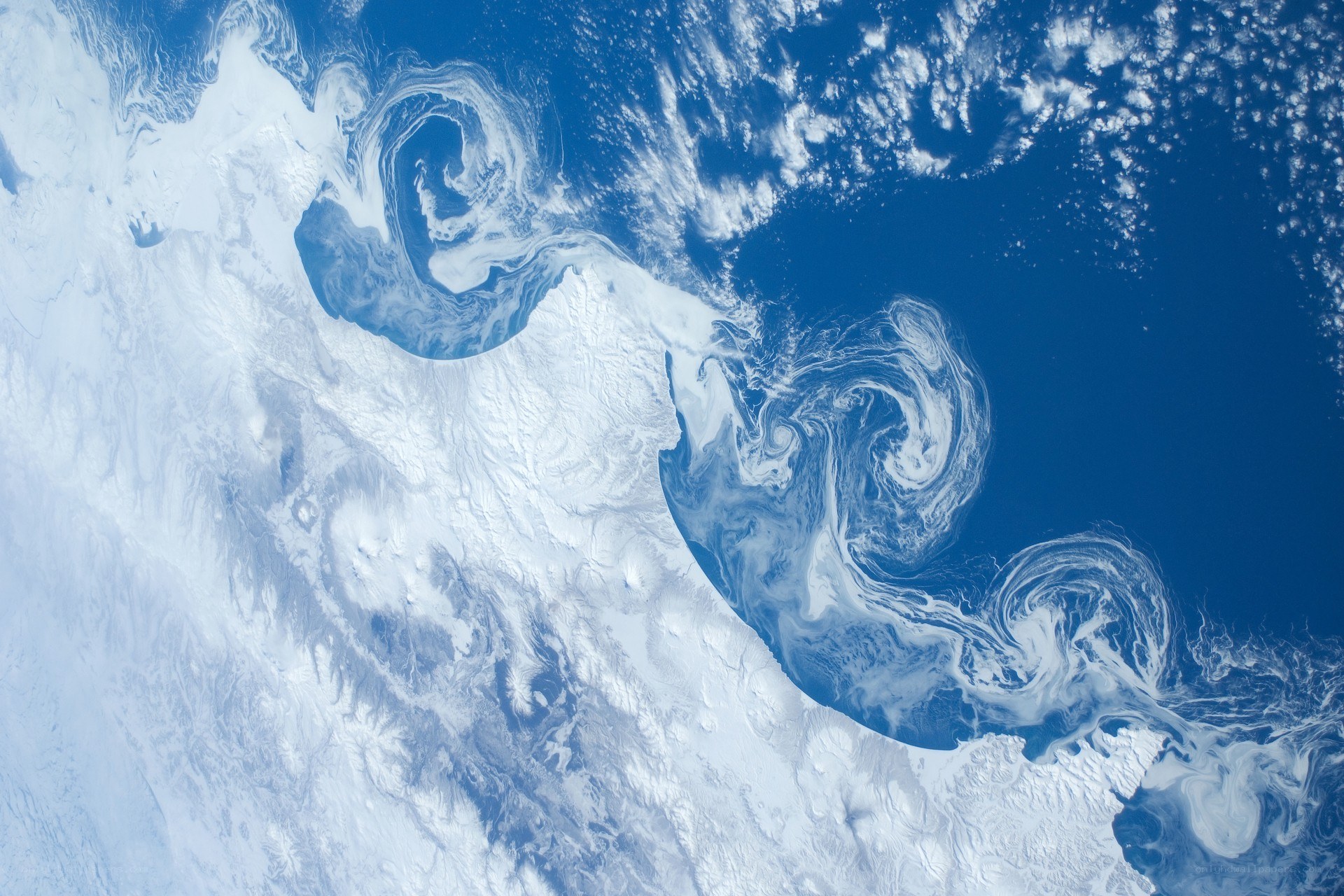 Antarctic ice and ocean swirls