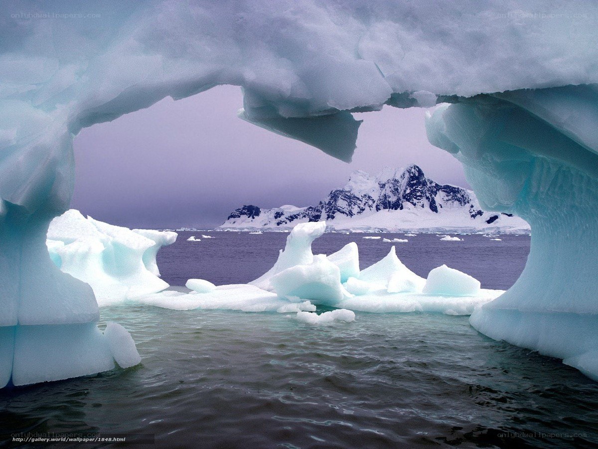 Antarctic ice arch view