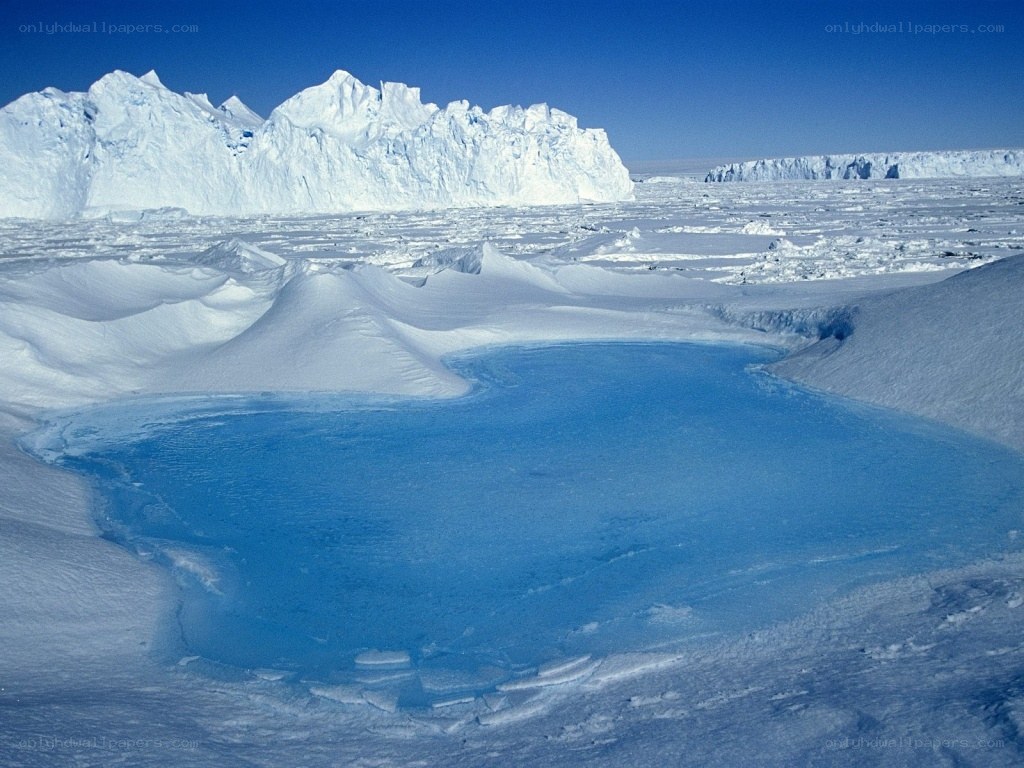 Antarctic ice melt pond