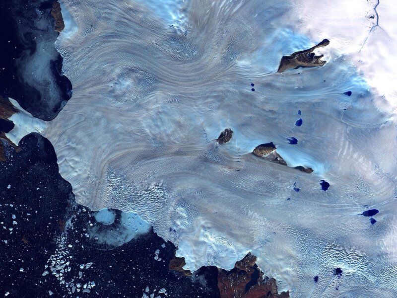 Antarctic ice shelf from space
