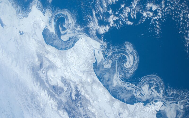 Antarctic ice swirls from space