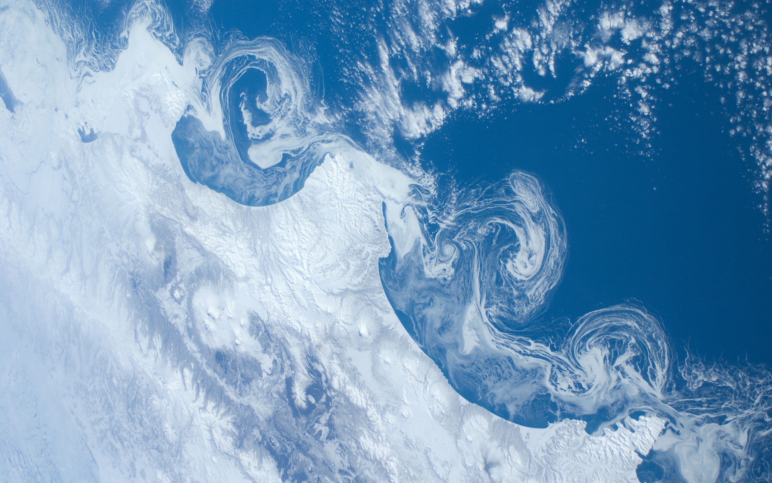 Antarctic ice swirls from space