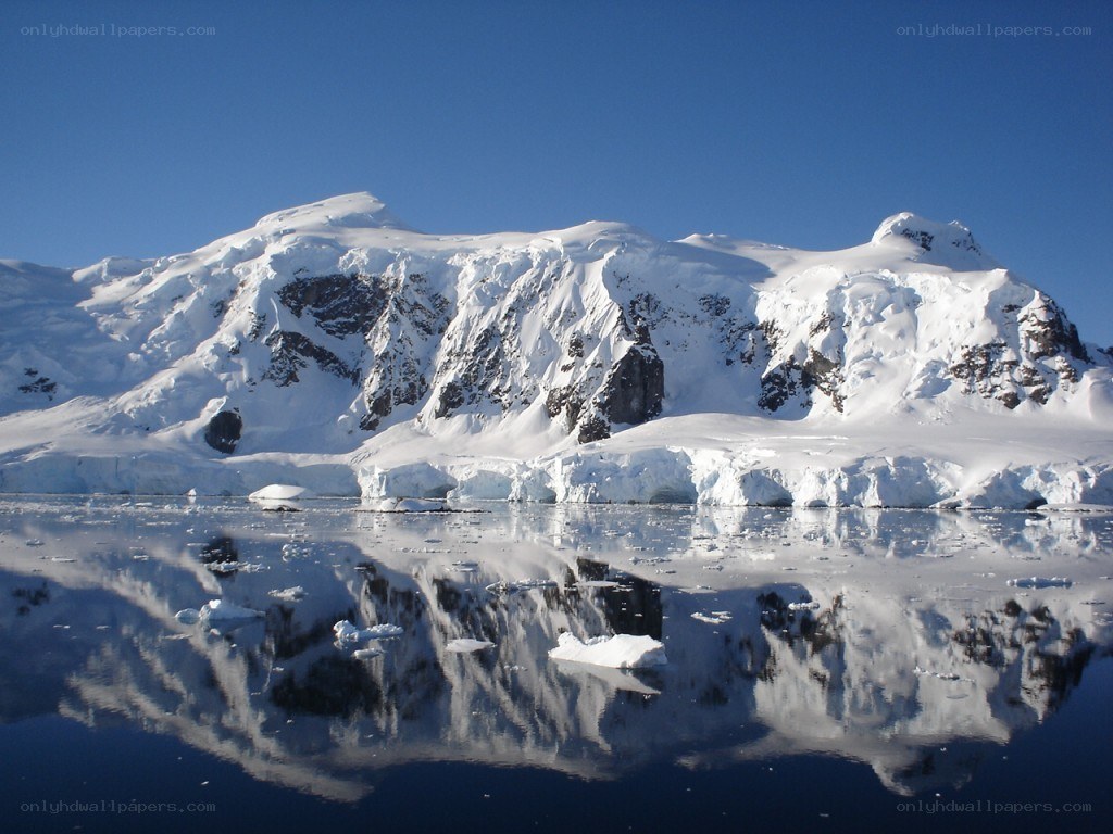Antarctic mountain reflection