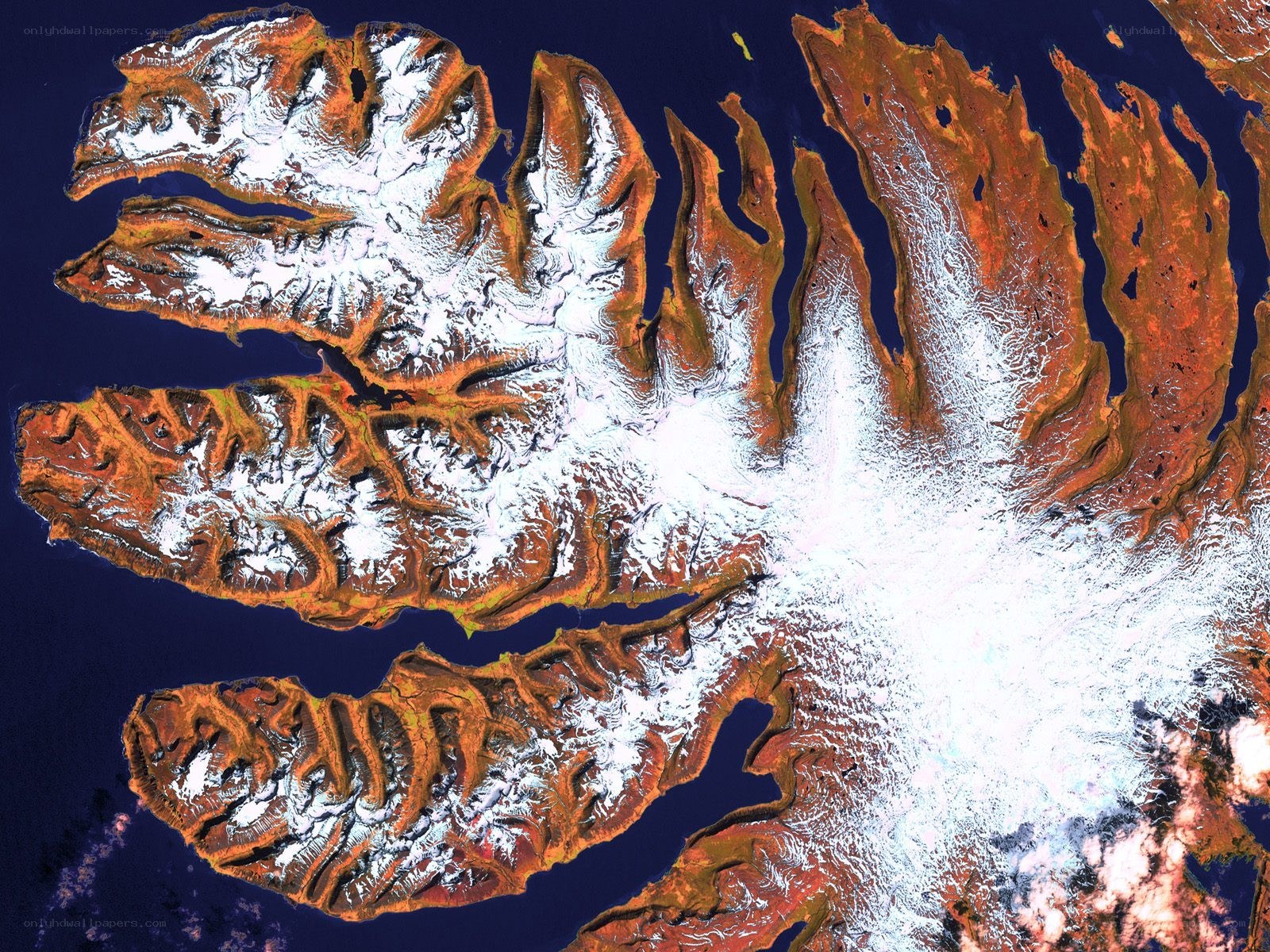 Antarctic Peninsula satellite view
