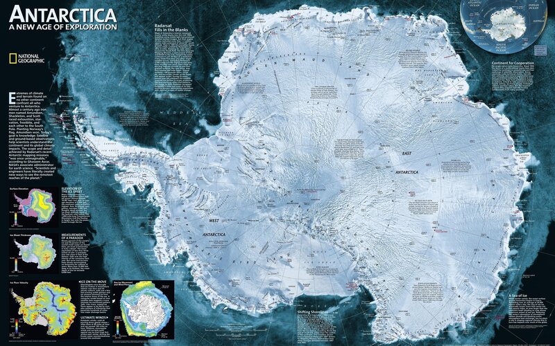 Antarctica exploration map
