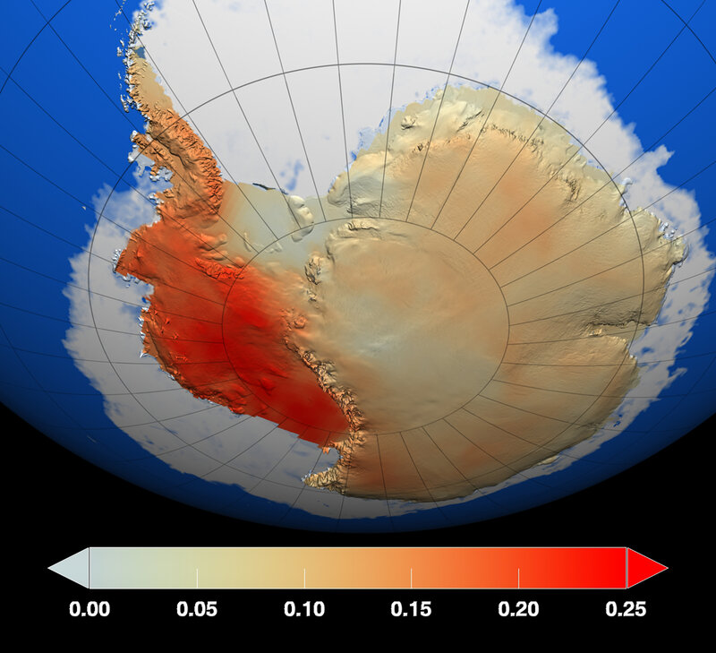 Antarctica temperature map