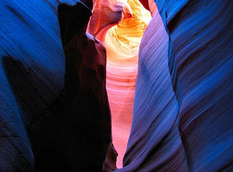 Antelope Canyon Interior — Blue, Dramatic