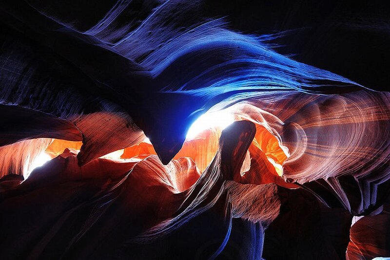 Antelope Canyon Interior — Blue