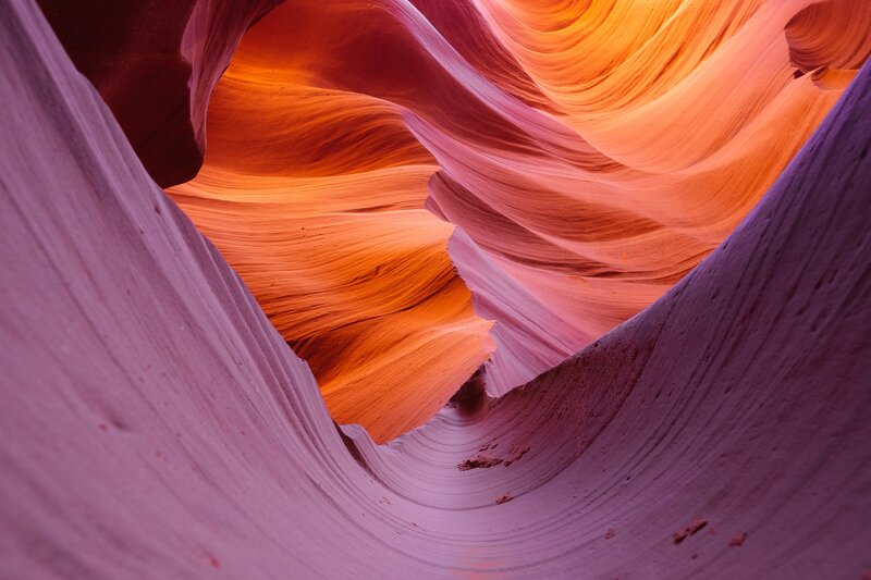 Antelope Canyon Interior — Orange, Dramatic