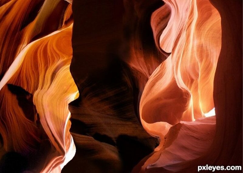 Antelope Canyon Interior — Orange