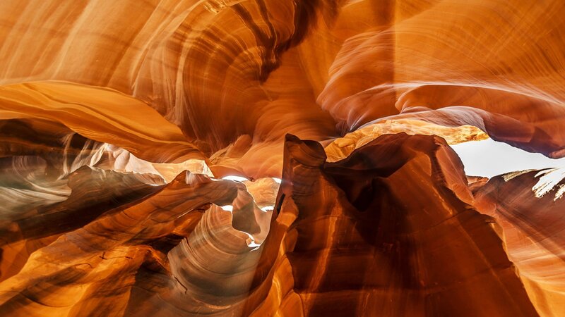Antelope Canyon Rock Formations — Orange, Dramatic